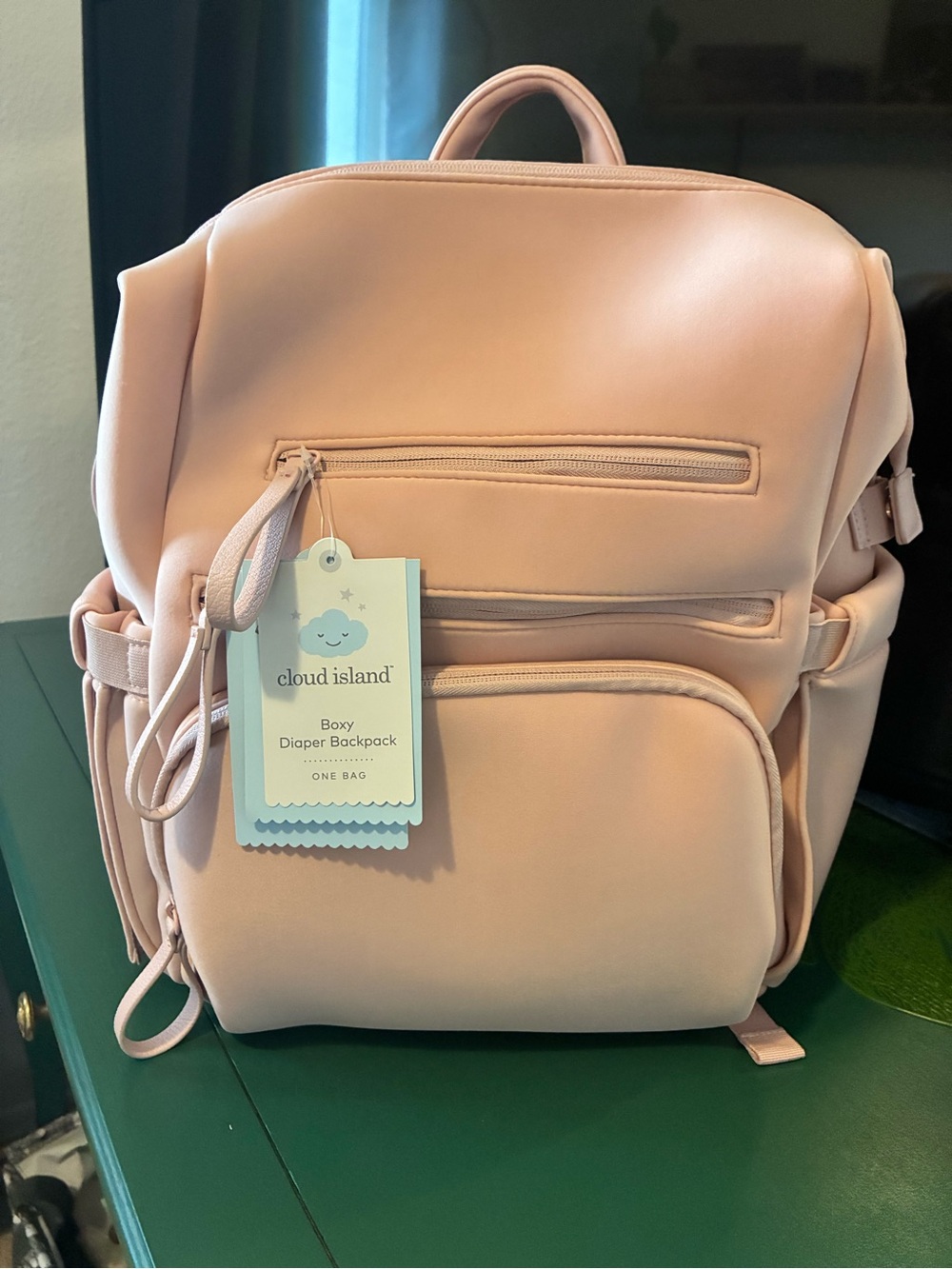 cloud island Blush Pink Boxy Diaper Backpack